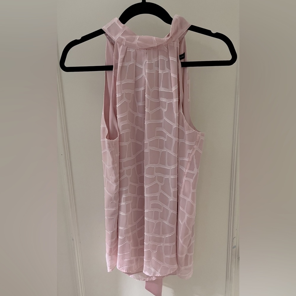 WHBM silly sheer pink shell. Full tie closure at the back neck.